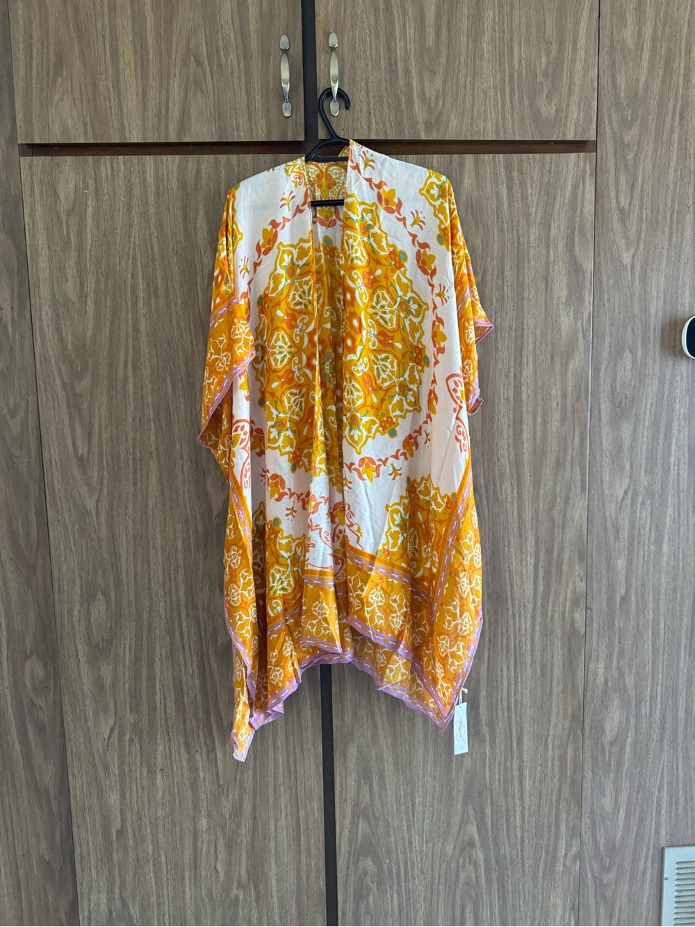 Kimono by Macchia Di Ruggine in Gold, Green, Orange Boho Print